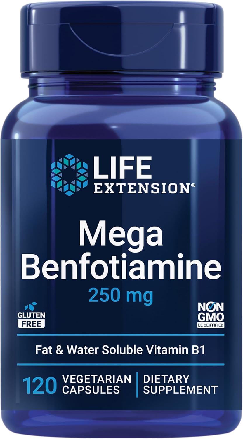 Life Extension Mega Benfotiamine 250 mg with Thiamine, 180 Capsules (Pack of 2) - görsel 4