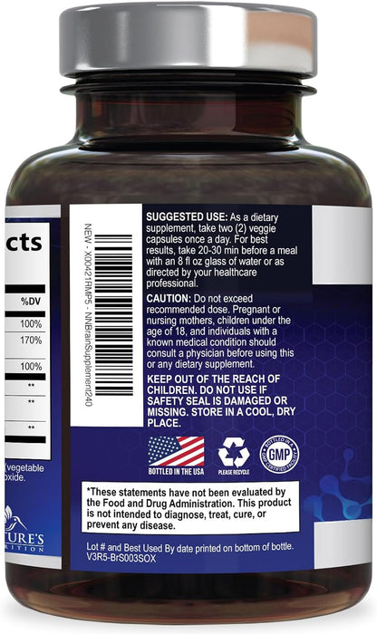 Brain Memory Supplement Capsules - 3X Strength Nootropics for Concentration, Clarity and Focus Support - with Bacopa, Phosphatidylserine and DMAE - 240 Capsules
