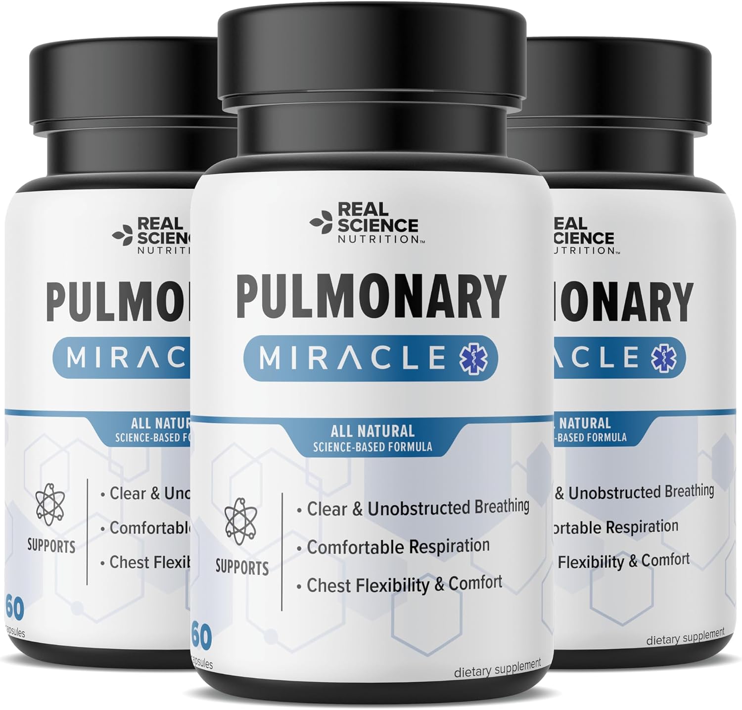 Pulmonary Miracle Lung Support Capsules - Lung Support Supplement with Vinitrox & GABA for Respiratory Wellness, 60 Caps (3-Pack) - görsel 1