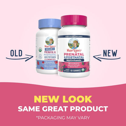 MaryRuth's Organics Prenatal Vitamins for Women - Certified Organic Prenatal Gummies with Methylfolate 800 mcg DFE & Iodine - Vegan, Non-GMO (30 Servings)