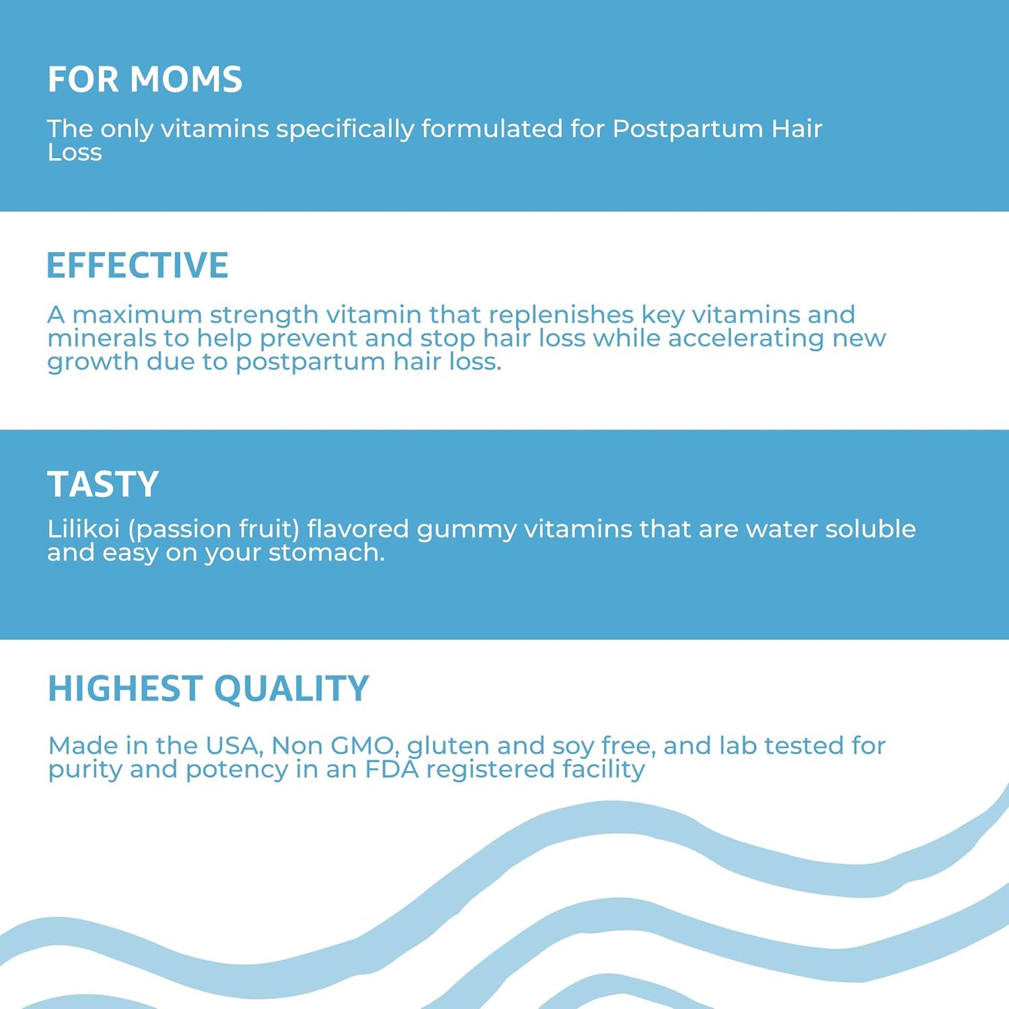 Baby Blues Postnatal Hair Loss Vitamins & Gummies for Women | Biotin & Collagen | 3 Month Supply - görsel 9