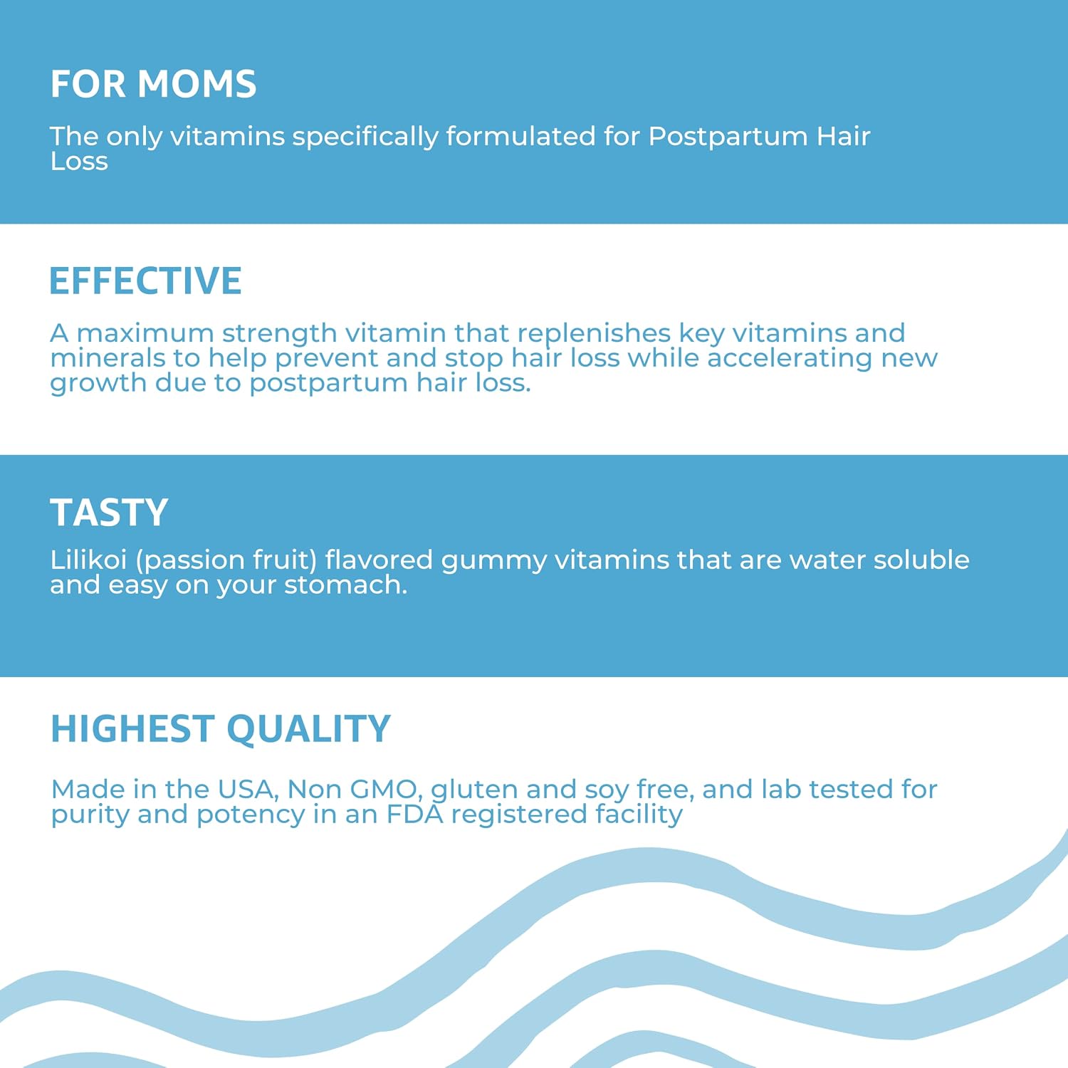 Baby Blues Postnatal Hair Loss Vitamins & Gummies for Women | Biotin & Collagen | 3 Month Supply - görsel 9