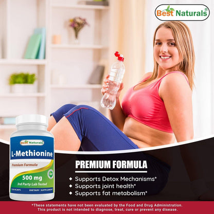 Best Naturals L-Methionine 500 mg 120 Vegan Capsules – Image 4