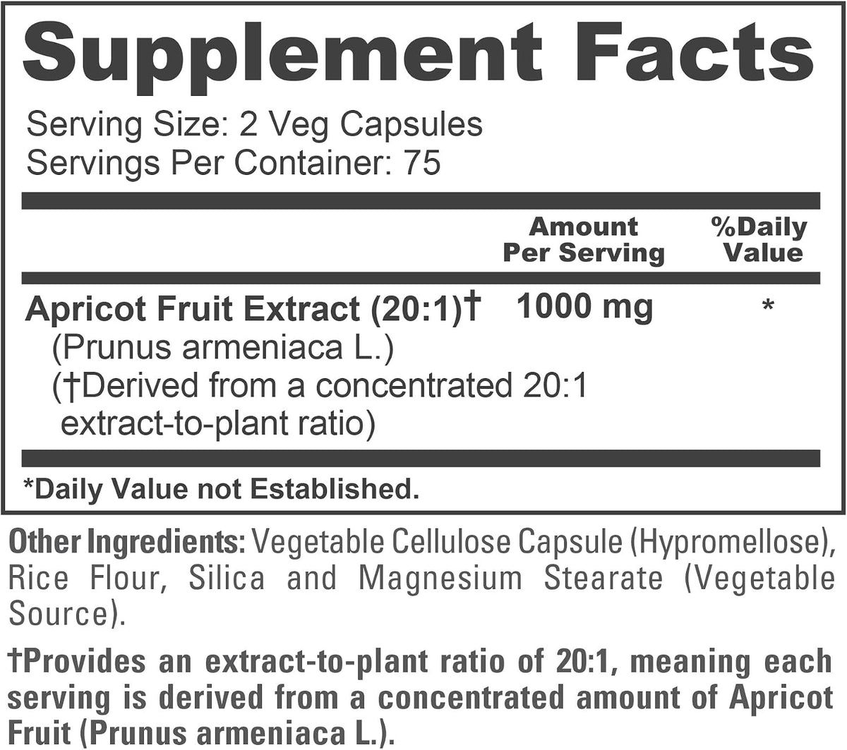 NusaPure Apricot, 1000 mg, 150 Veg Capsules (Vegan, Non-GMO) - görsel 4