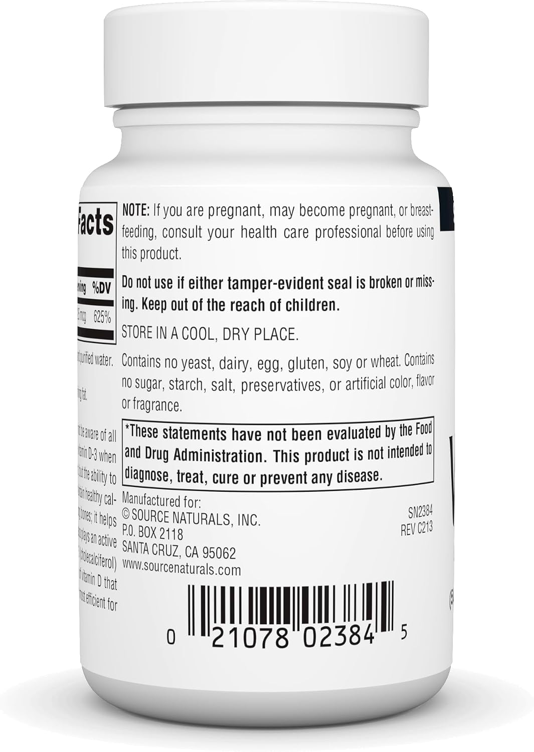 Source Naturals Vitamin D-3 5000 IU – 200 Softgels - görsel 3