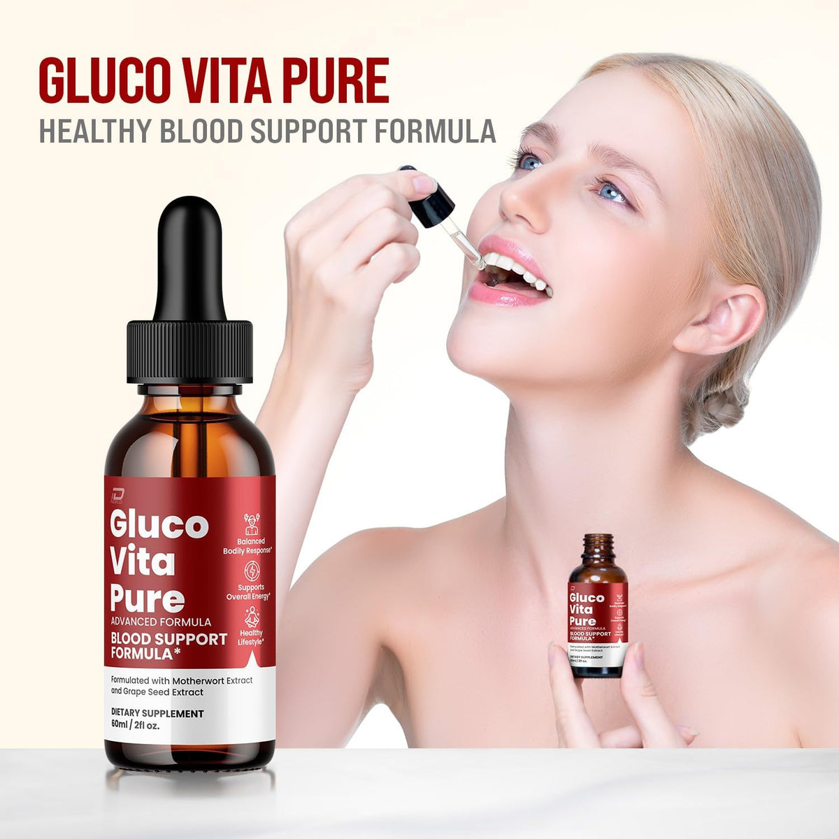 Gluco Vita Pure Drops - All-Natural Liquid Supplement, Extra Strength, Triple Pack - görsel 2
