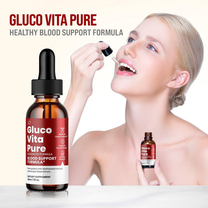 Gluco Vita Pure Advanced Formula Liquid Drops - Natural Extra Strength - 30-Day Supply