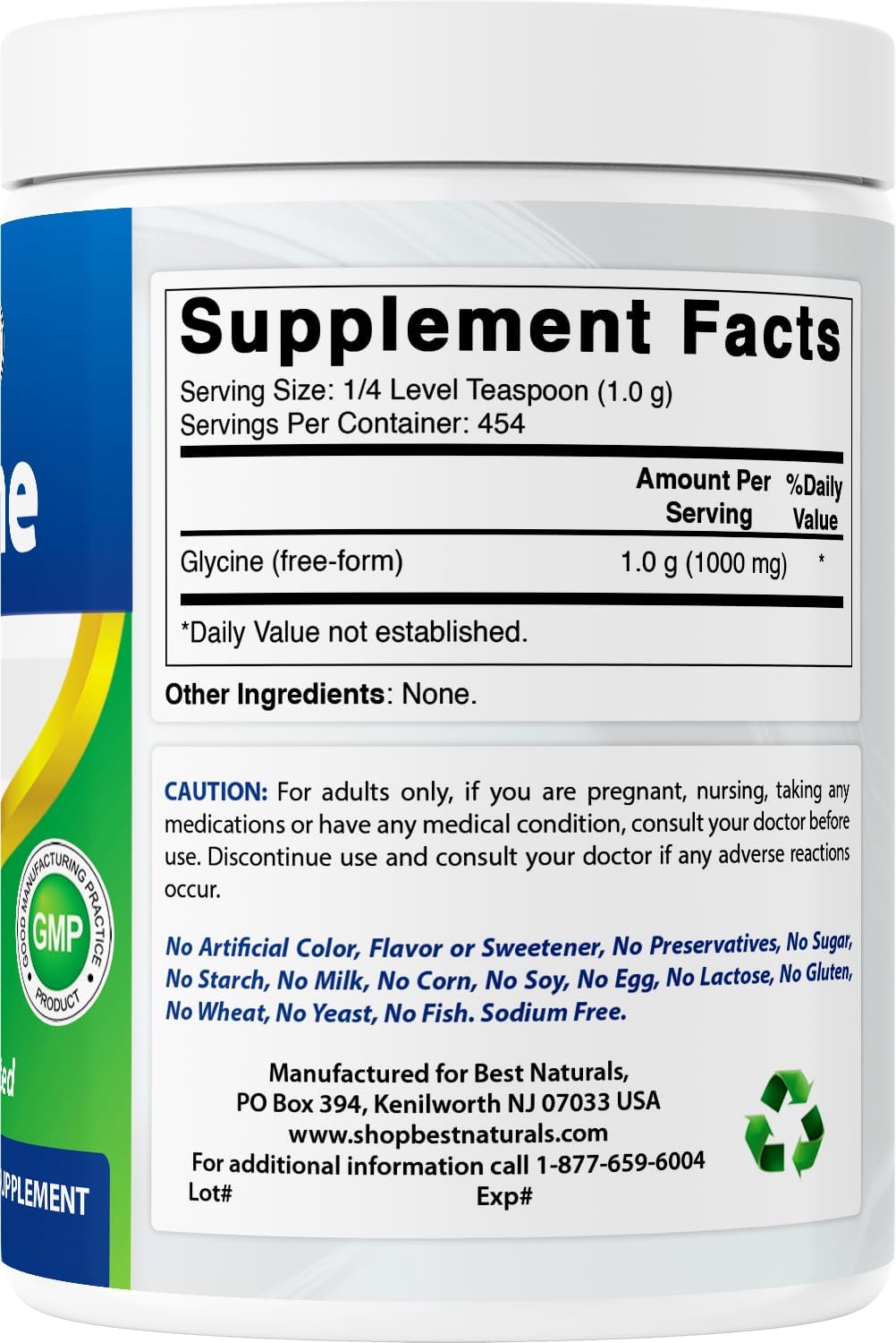 Best Naturals Glycine Powder 1 lb - Amino Acid for Relaxation & Neurotransmitter Support - görsel 6