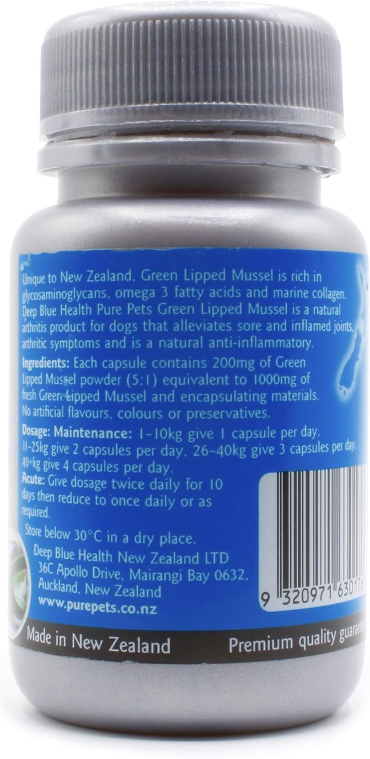 PurePets New Zealand Green Lipped Mussel Capsules for Dogs and Cats (200mg, 120 Capsules) - görsel 3