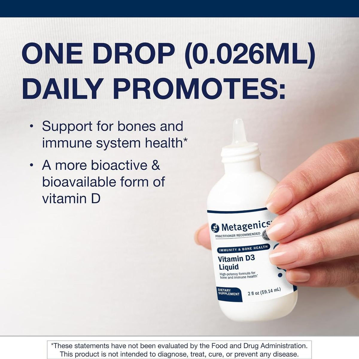 Metagenics Vitamin D3 Liquid Supplement - High Absorbency Liquid D3 for Bone Health & Immune Support - 60 ml (2275 Doses) - görsel 2