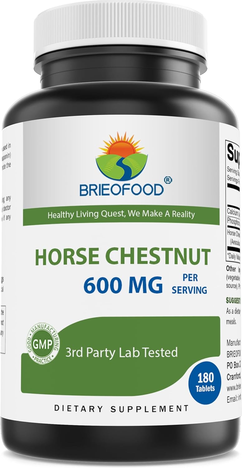 Brieofood Horse Chestnut Extract 600 mg per Serving - 180 Tablets - görsel 1