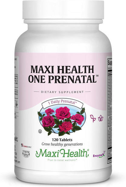 Maxi Health Prenatal Vitamins for Women – One Daily with Iron, Folate, Choline, Vitamin D3 – 120 Day Supply