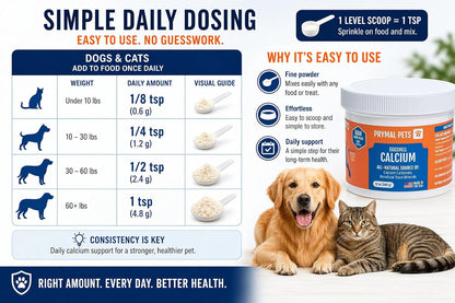 Prymal Pets Eggshell Calcium for Pets – Natural, Ultra-Pure Egg Shell Mineral Powder for Dogs and Cats – 340 g