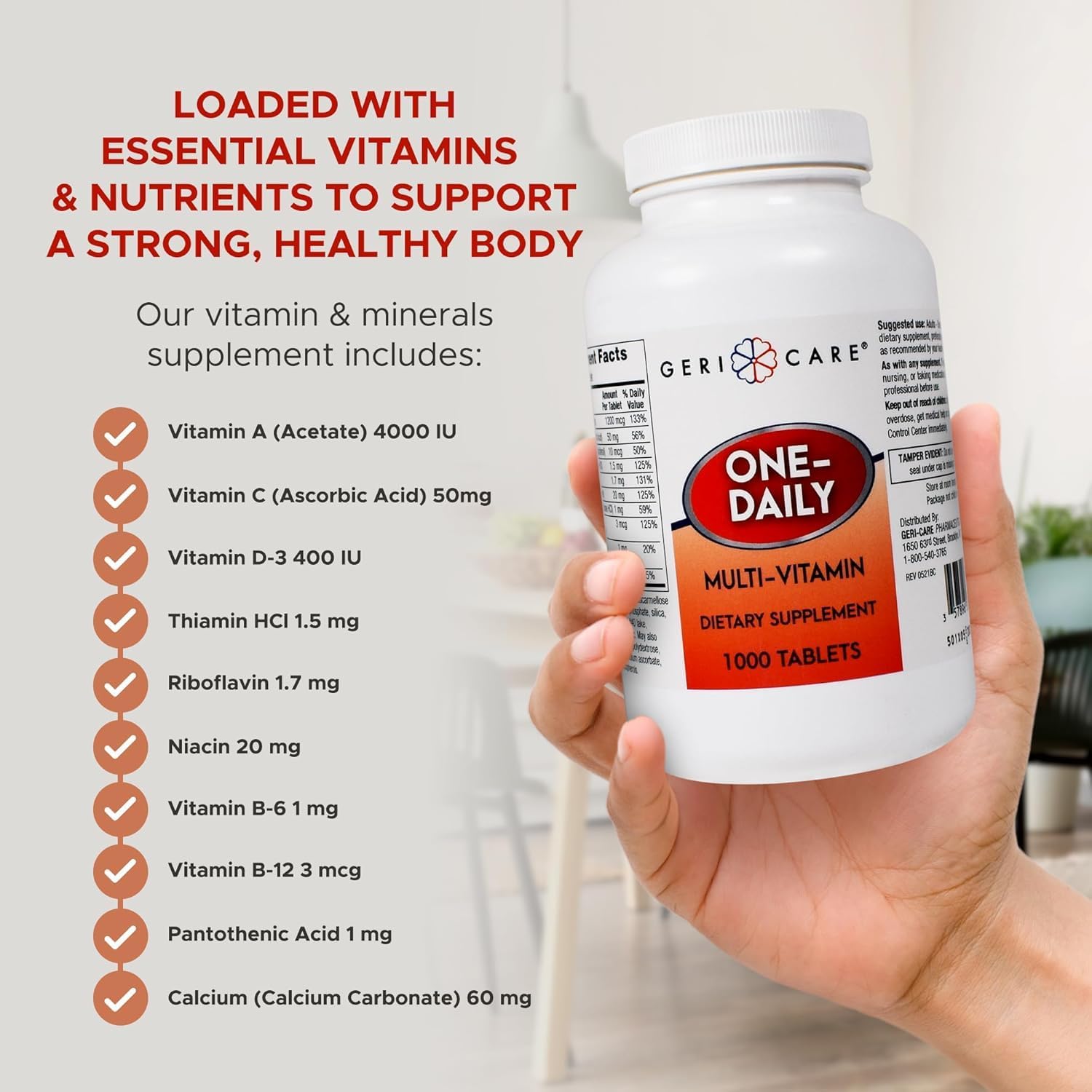 GeriCare Multivitamin Tablets (Bottle of 1000) - görsel 5