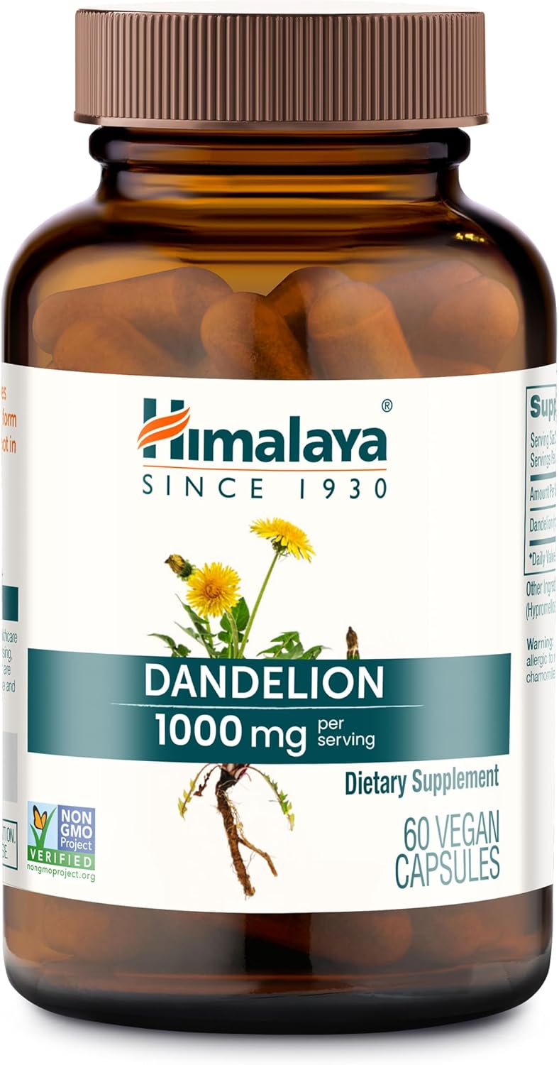 Himalaya Dandelion Root Supplement - 1000 mg, 60 Capsules - Vegan & Gluten-free - görsel 1