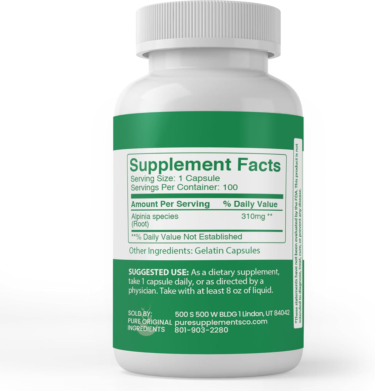 PURE ORIGINAL INGREDIENTS Galangal Root Capsules (100 Capsules) - Single Ingredient, No Additives, Lab Tested - görsel 2