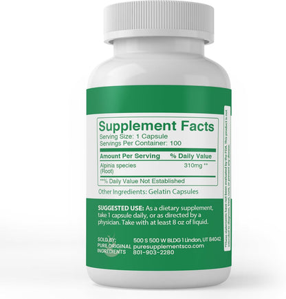 PURE ORIGINAL INGREDIENTS Galangal Root Capsules (100 Capsules) - Single Ingredient, No Additives, Lab Tested