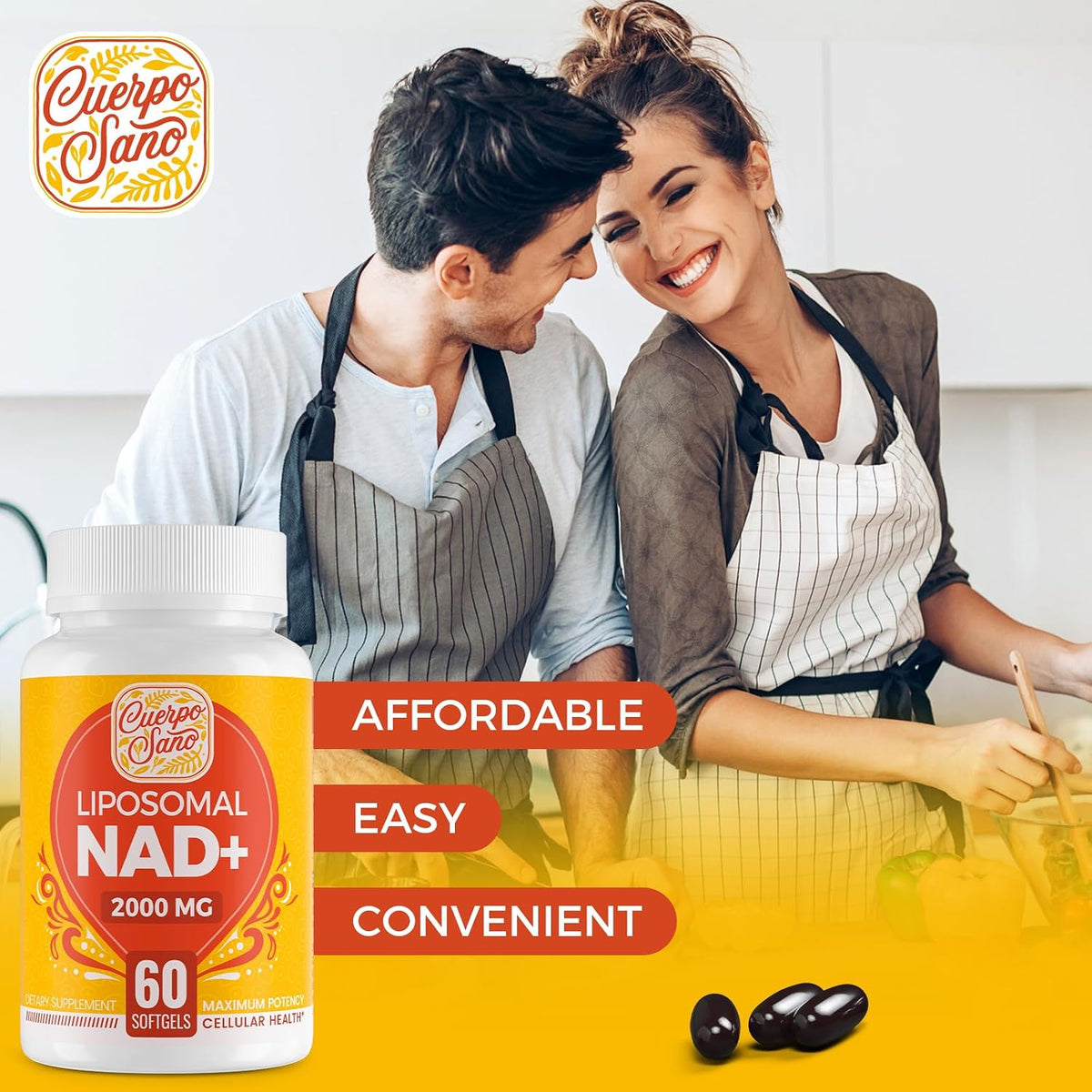 Cuerpo Sano 2000 mg NAD Supplement, Liposomal NAD+ with High Absorption, 120 Softgels - görsel 7