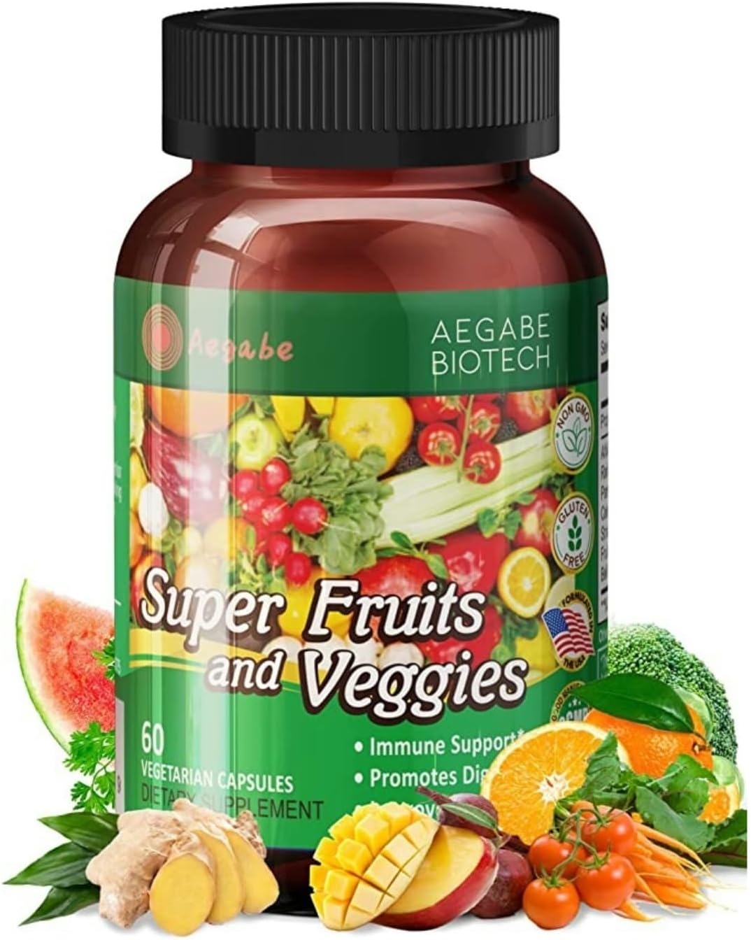 Super Fruits and Vegetables Food Supplement – 36 Whole Foods, 60-Day Supply - görsel 1