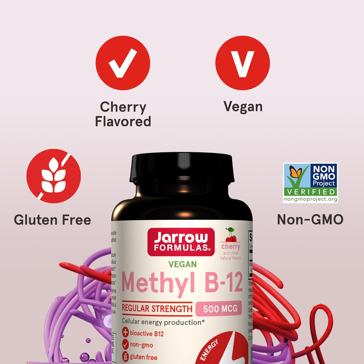 Jarrow Formulae Methyl B-12 Chewable Tablets, 500 mcg, 100 Count - görsel 4