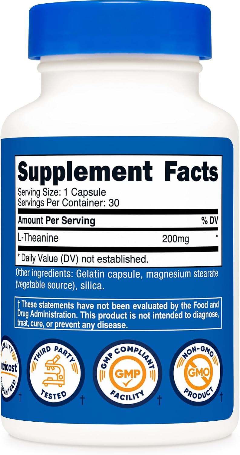 Nutricost L-Theanine 200mg, 30 Capsules - görsel 5