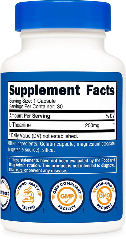 Nutricost L-Theanine 200mg, 30 Capsules