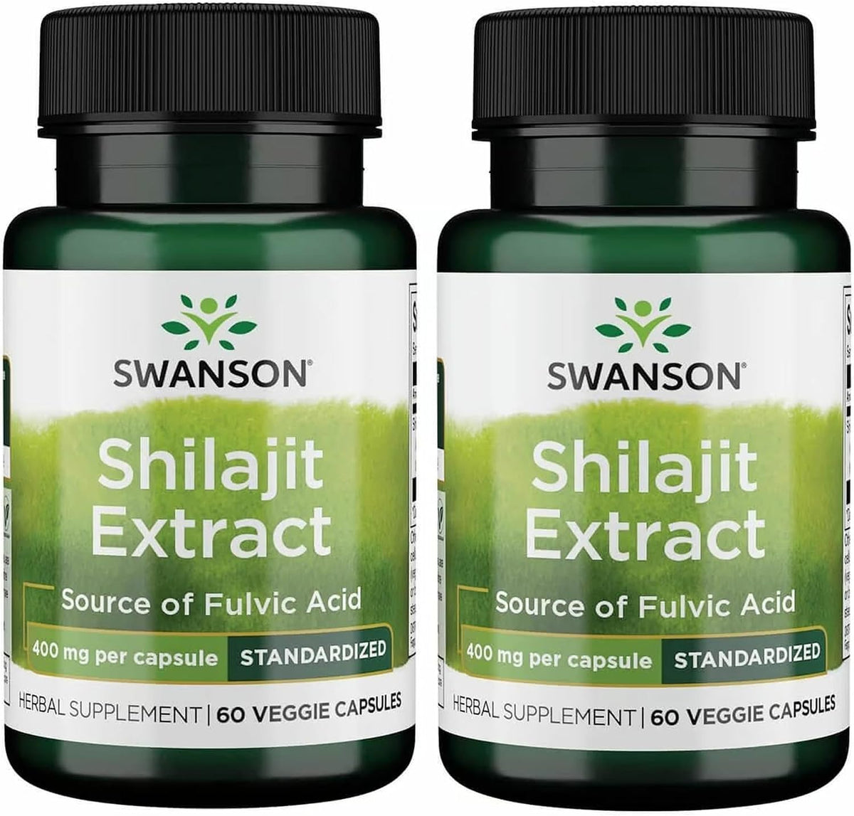 Swanson Shilajit Extract – Herbal Supplement for Energy & Vitality (400 mg, 60 Veg Capsules, 2 Pack) - görsel 1