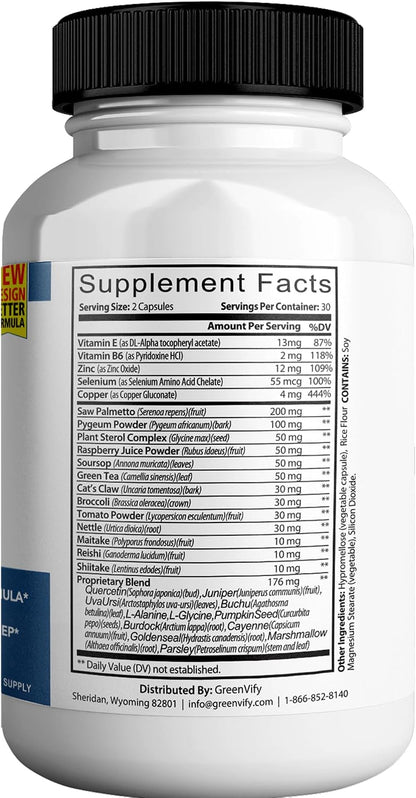 GREENVIFY Prostate Genie Max - Natural Prostate Support & Urinary Flow Formula, 120 Capsules (2-Pack)
