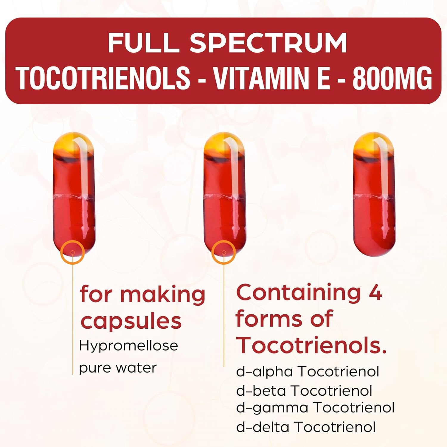 Kroppssund Tocotrienol Supplement 800mg - Tocotrienol Vitamin E - 60 Liquid-Filled Capsules - görsel 2