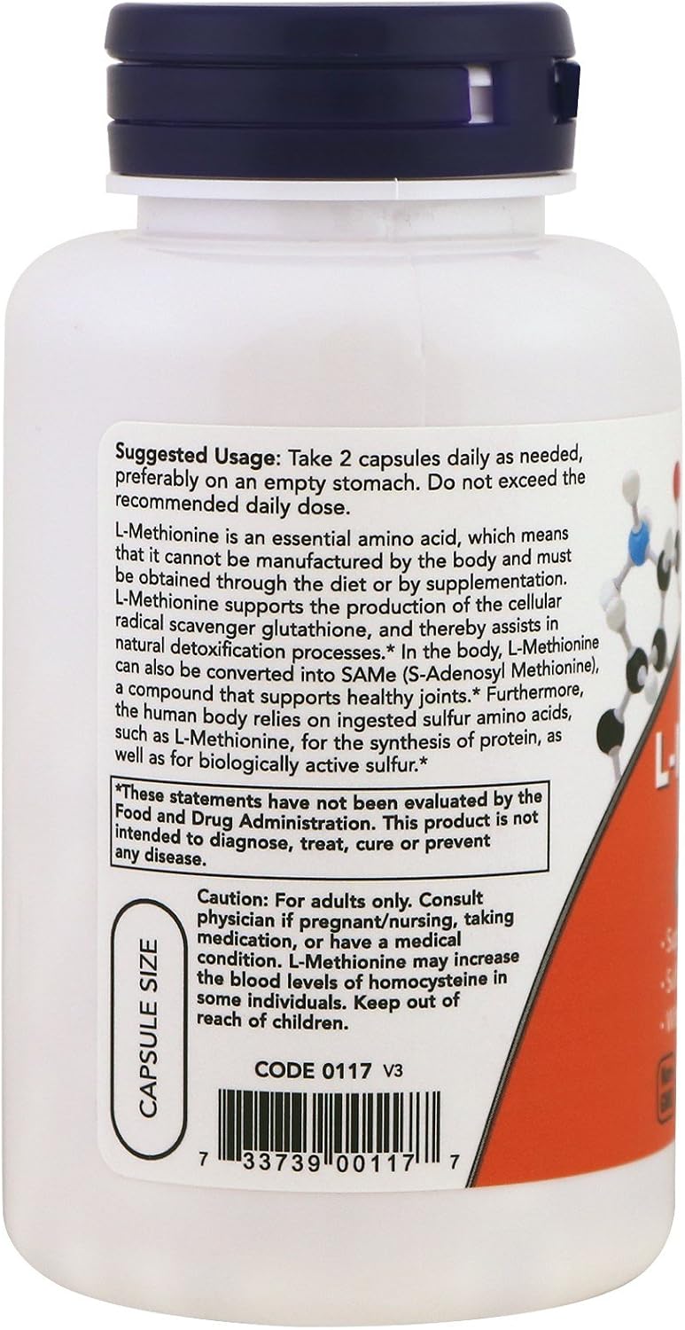 Now Foods L-Methionine 500 mg, 100 Capsules - görsel 3