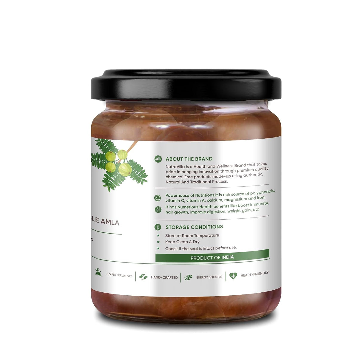 Nutravilla Organic Amla Murabba – Dry and Natural Awla Murrabba, 450g Jar - görsel 3