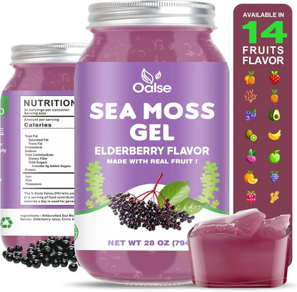OALSE Sea Moss Gel – Wildcrafted Sea Moss Gel Supplement for Kids and Adults 524g (18.5 oz) Original
