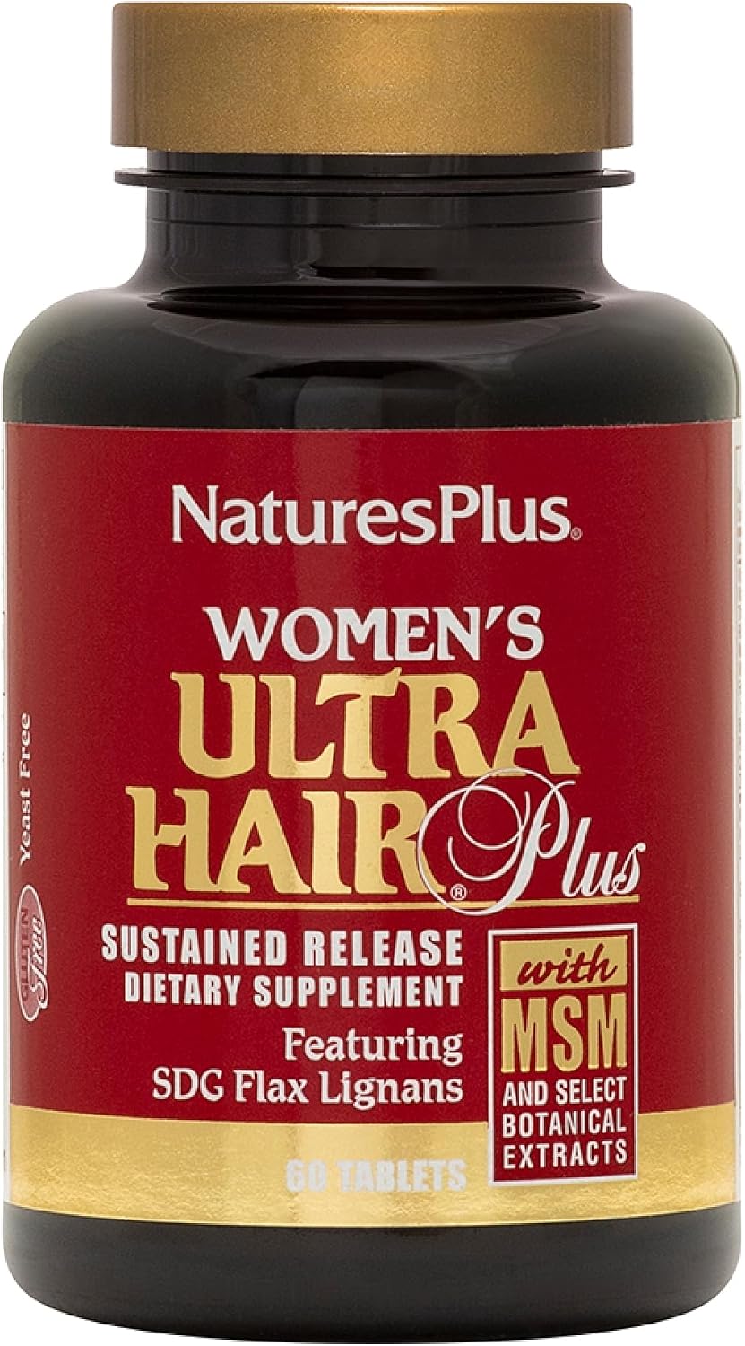 NaturesPlus Women’s Ultra Hair Plus - Nutritional Support for Healthy Hair - 120 Sustained Release Tablets - görsel 1