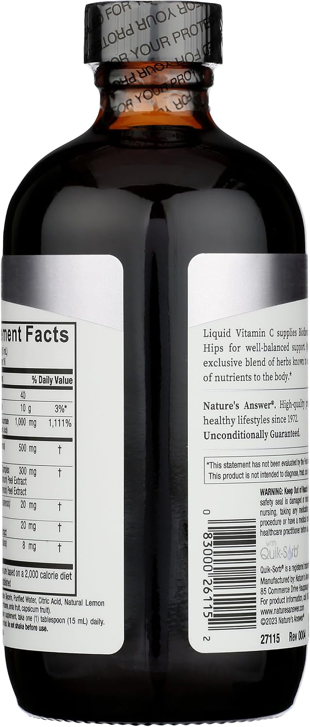 Nature's Answer Liquid Vitamin C 1000mg with Rose Hips & Bioflavonoids, 240 ml - görsel 2