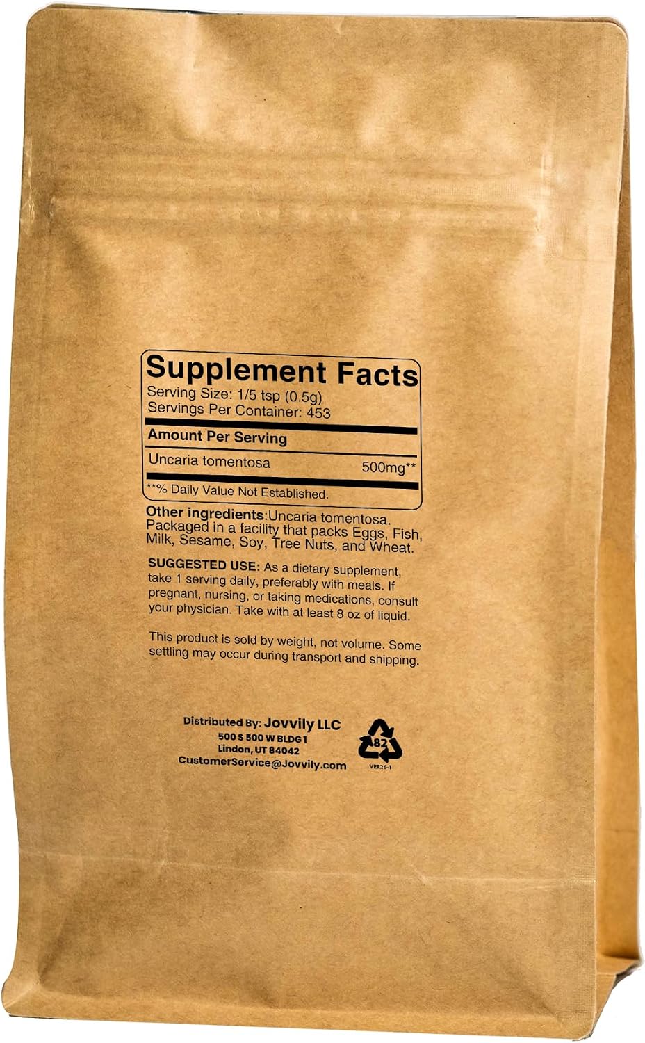 Jovvily Cat's Claw Bark - 227g - Herbal Supplement - Earthy Flavour - görsel 2