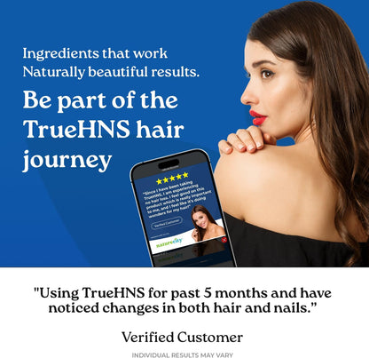 NatureCity True-HNS Hair Nails and Skin Cynatine Keratin and Plant Based Biotin Vitamin Supplement | Fuller and Stronger Hair and Nails | Non-GMO | 60 Veggie Capsules