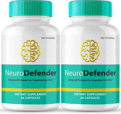 Neuro Defender Brain Supplements for Memory and Focus Capsules - Advanced Formula, Extra Strength Nootropics, All Natural Reviews (2 Pack)