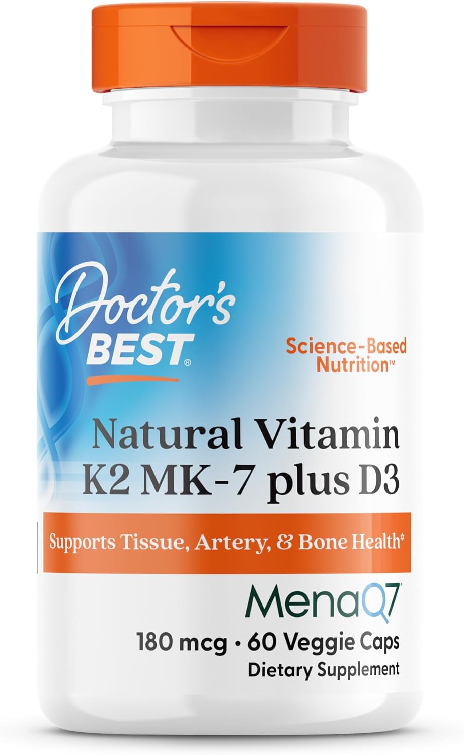 Doctor's Best Natural Vitamin K2 MK-7 Plus D3 - 60 Veg Caps - görsel 1