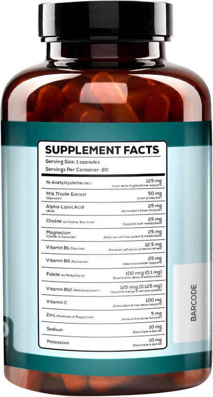 Zethyr St. Liver Detox+ with Milk Thistle - Premium Dose - Liver Cleanse Detox & Repair with NAC, ALA, Choline & B-Vitamins - 80 Capsules for Daily Antioxidant Support