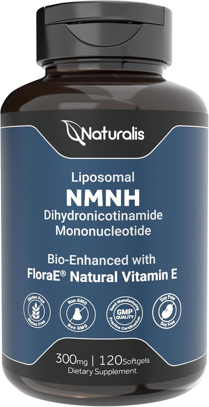 Naturalis Liposomal NMNH 300 mg – NAD+ Booster with Vitamin E (60 Soft gel capsules)