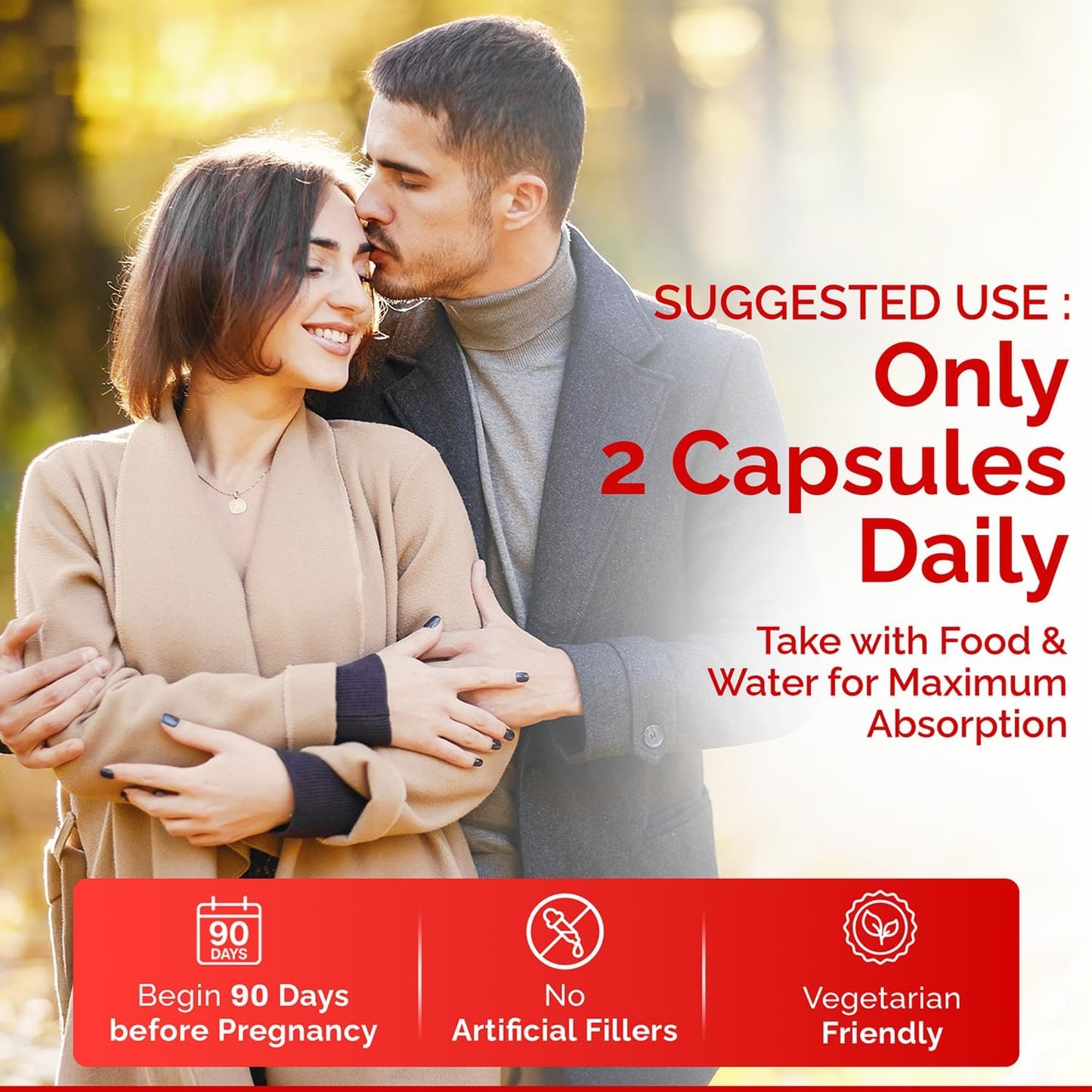 CONCEIVE PLUS Motility Support for Men | Spermidine Supplements with Vitamin D, E, Zinc, Antioxidants | Male Fertility Multivitamin, 60 Capsules - görsel 5