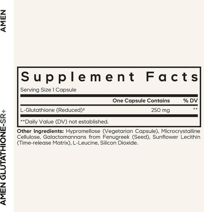 Amen Glutathione-SR+ Sustained-Release Glutathione Supplement – 60 Capsules