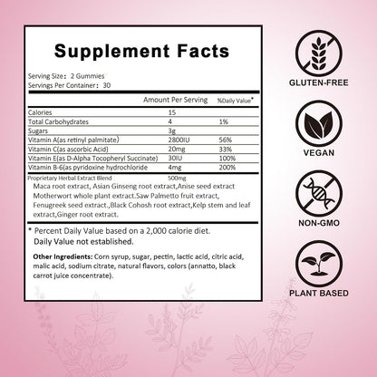 Laicuherb BBL Gummies for Women Curves, Peach Flavour - 60 Count