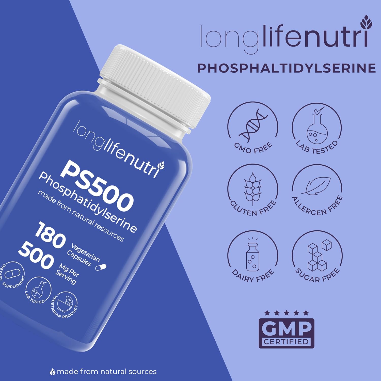 Phosphatidylserine Pure 500mg – 180 Vegetarian Capsules, 3-Month Supply - görsel 7