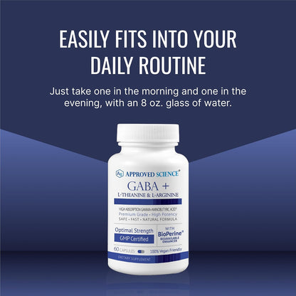 Approved Science GABA+ - Promote Calm, Support Sleep, Enhance Mood - 360 Vegan Capsules