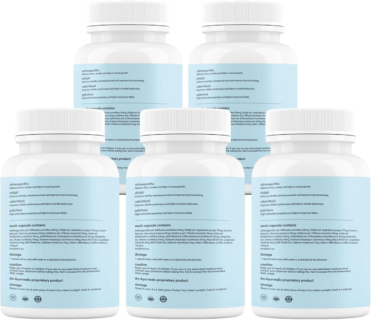 Mars Surgemax Natural Capsules with Shilajit & Safed Musli – Supports Energy, Strength & Vitality, 300 Capsules (Pack of 5) - görsel 7
