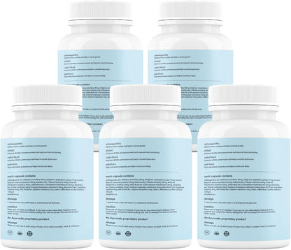 Mars Surgemax Natural Capsules with Shilajit & Safed Musli – Supports Energy, Strength & Vitality, 300 Capsules (Pack of 5)