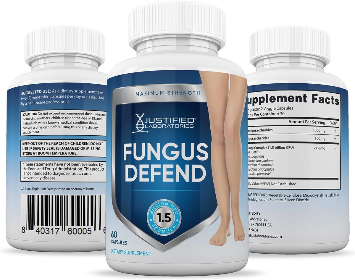 Justified Laboratories (2 Pack) Fungus Defend Pills 1.5 Billion CFU Probiotic 120 Capsules - görsel 6