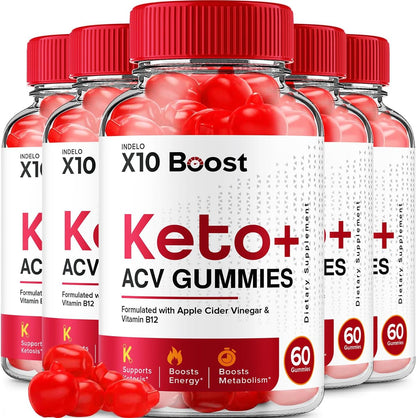 X10 Boost Keto ACV Gummies – Advanced 1000mg Formula (5 Pack, 300 Gummies)