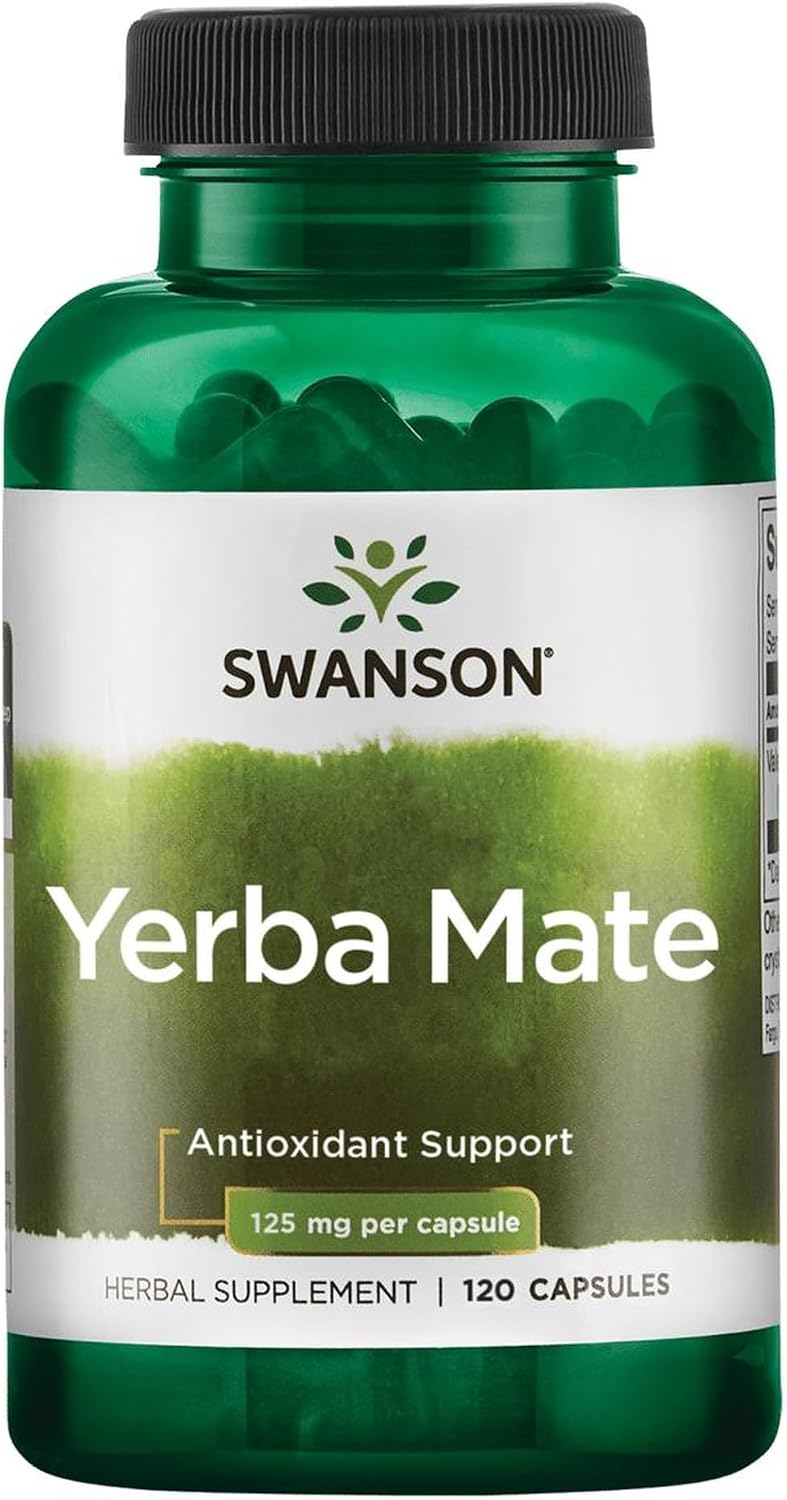 Swanson Yerba Mate (4:1) Energy & Vitality Support – 125 mg, 120 Capsules - görsel 1